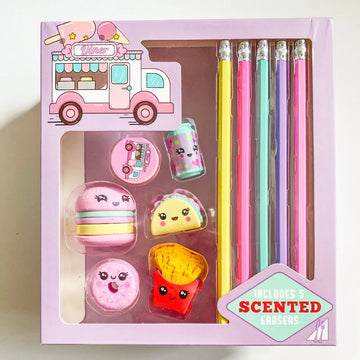 Fast Food Frenzy: Cartoon-Themed Stationery Set for Kids