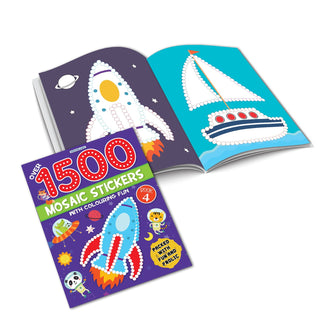 1500 Mosaic Stickers Book 4 with Colouring Fun  - Sticker Book for Kids Age 4 - 8 years