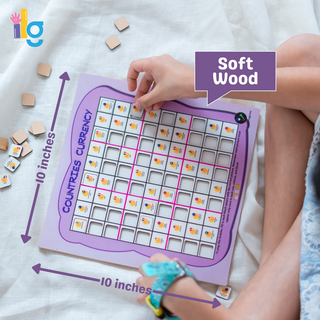 Wooden Sudoku Brain Game for Smart Minds: Country Currency