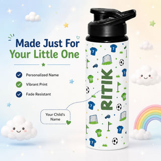 Personalized Water Bottle for Kids - Football (PREPAID ONLY)