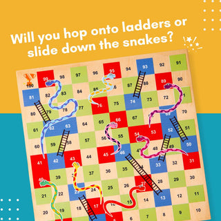 Cots and Cuddles Wooden Ludo and Snake & Ladder for kids
