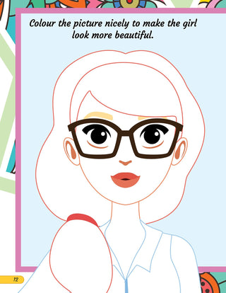 Make A Pretty Face with 160+ Stickers- Colouring and Sticker Activity Book for Kids Age 3 -6 years