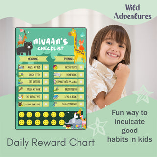Daily Reward Chart Personalised Wild adventures (PREPAID ONLY)