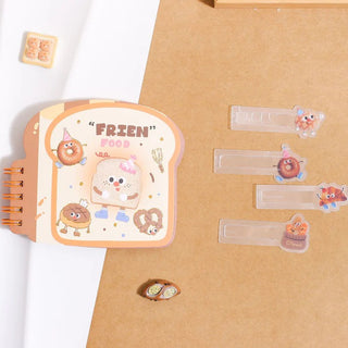 Kawaii Toast Shaped Spiral Notebook | Cute Bread Character Mini Notepad