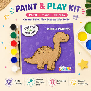 Dinosaur Paint & Play Kit – Create Your Own MDF Dino Art Set for Kids (Pack Of 4)