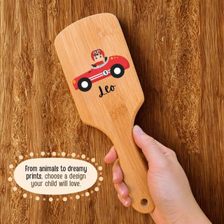Personalized Wooden Hair Brush for Kids - Sports Car (PREPAID ONLY)