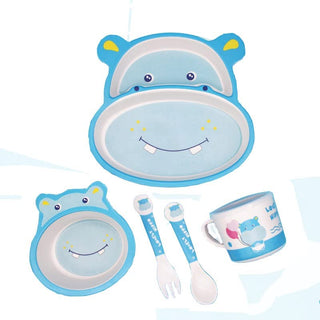 Hippo Bamboo Fiber 5 Piece Feeding Set - 100% bamboo No Plastic