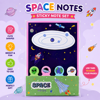 Space Notes Sticky Note — 4 Cute Space-Themed Memo Pads