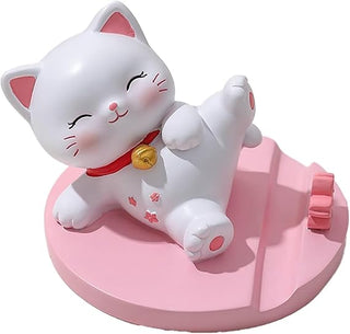 Cute Kawaii Lucky Cat Phone Holder – Cartoon Desk Mobile Stand