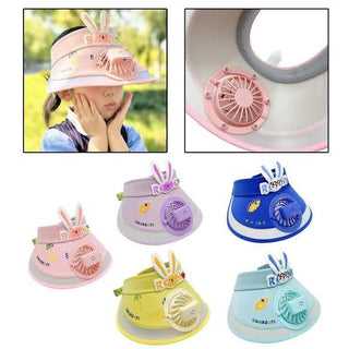 Stay Cool and Stylish with our Animal-Themed Summer Sun Visor Cap: Adjustable Strap and Built-in Fan