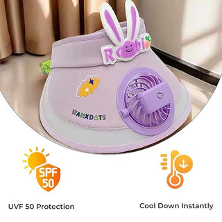 Stay Cool and Stylish with our Animal-Themed Summer Sun Visor Cap: Adjustable Strap and Built-in Fan