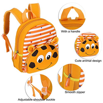 Cute Baby Giraffe Soft Plush Backpack  with Front Pocket for Kids