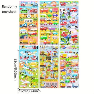 PACK OF 5 - 3D Puffy Stickers for Birthday Return Gift (Random) (Prepaid Only)