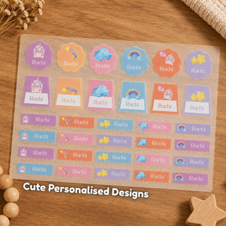 Personalized Iron On Label Sticker - Unicorn Fantasy (32pc) (PREPAID ONLY)