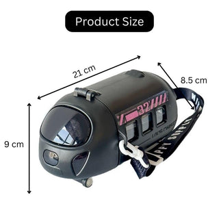 Bullet Train-Shaped Kids Water Bottle with Strap – 680ml