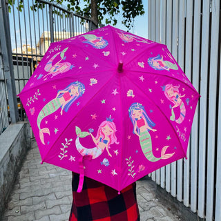 Magical Color-Changing Umbrella for Kids: Dark Pink Mermaid (Design May Vary)