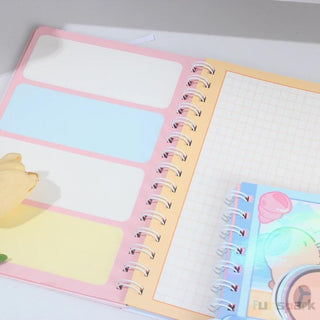 Cheese Bear Kawaii Spiral Notebook + Sticker Sheets for Kids