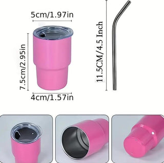 Mini 60ml Tumbler – Stylish, Reusable, BPA-Free, Steel Inside | Ideal for Espresso & Party Drinks (Random Colour)