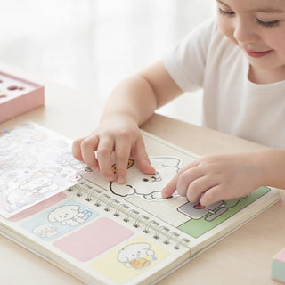 Cream Puppy Kawaii Spiral Notebook & Sticker Gift Set