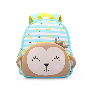 Cute Baby Monkey Soft Plush Backpack  with Front Pocket for Kids