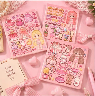 Princess Mini Fashion Studio page with pink magnetic dress-up stickers