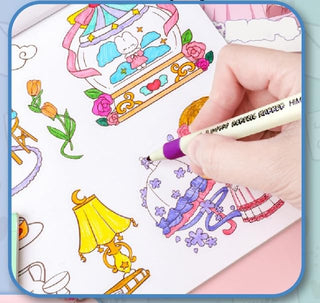 ColorPop + StickerBlast 2-in-1 Sticker Colouring Kit for Kids — 12 Acrylic Markers & 20-Page Book (Random)