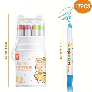 12-Color Washable Water Soluble Crayons Art Set for Kids (Pack Of 6/12)