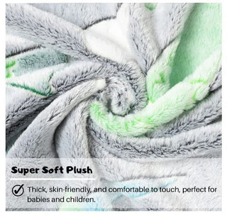 Soft Warm Cozy Furry Blanket Glow in The Dark (182CM X 182CM) (Dino)