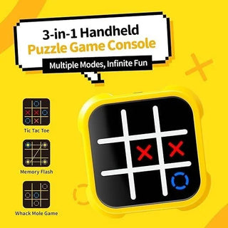 3-in-1 Electronic Tic Tac Toe & Memory Game – Portable Handheld Puzzle Console (Random Colour)