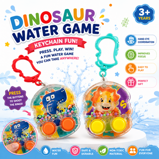 Dinosaur Water Ring Game Keychain – Mini Pocket Toy for Kids