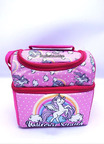 Double Delight: Double Decker Lunch Bag for Convenient Meal Storage (Unicorn)