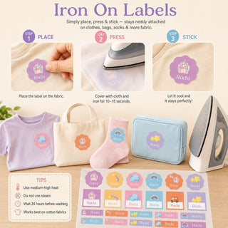 Personalized Iron On Label Sticker - Unicorn Fantasy (32pc) (PREPAID ONLY)