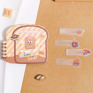 Kawaii Toast Shaped Spiral Notebook | Cute Bread Character Mini Notepad