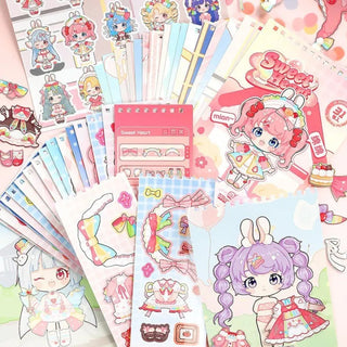 Doll Dress Up Sticker Activity Book for Kids | Stick, Color & Style Creative Fashion Fun (Random Theme)