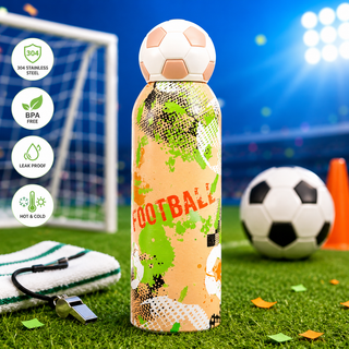 Football Cap Stainless Steel Water Bottle for Kids