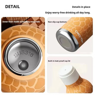 Chicu Tom Kawaii Animal Insulated Water Bottle 480ml