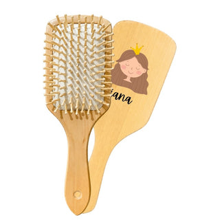 Personalized Wooden Hair Brush for Kids - Princess (PREPAID ONLY)