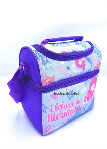 Double Delight: Double Decker Lunch Bag for Convenient Meal Storage (Mermaid)