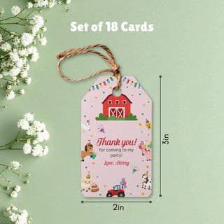 Personalized Thank You Tags for Return Gifts - Farm (18pcs) (PREPAID ONLY)