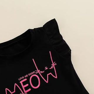 meow design dress for girls