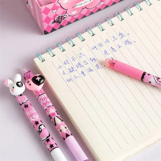 Kawaii 3D Topper Ball Pen – Pink Bunny, Heart & Paw Print | Kids Stationery