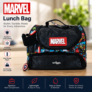 Marvel Avengers Double Decker Insulated Lunch Bag for Kids | School & Outings