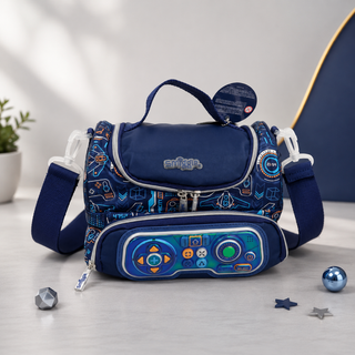 Game Controller Design Double Decker Lunch Bag for Kids – Navy Blue | Insulated School Lunch bag