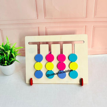 4-Color Challenge Double-Sided Wooden Game for Kids