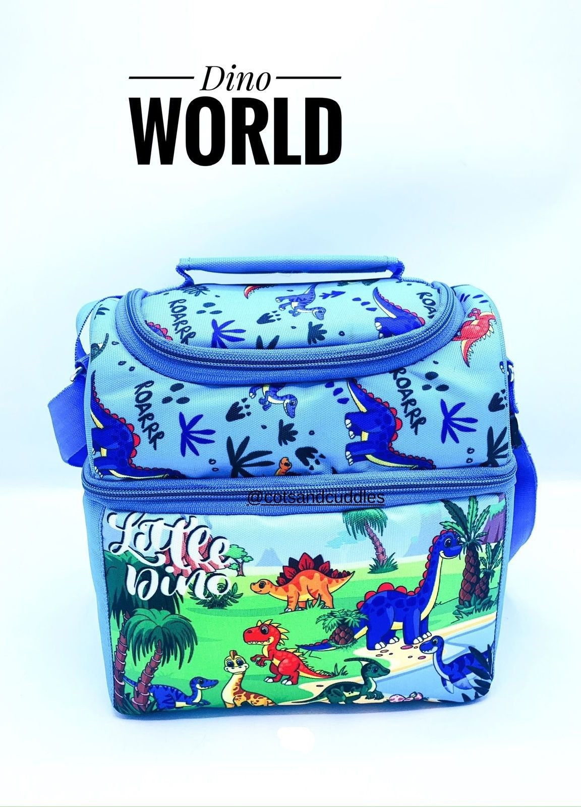 Double Delight: Double Decker Lunch Bag for Convenient Meal Storage (Little Dino)