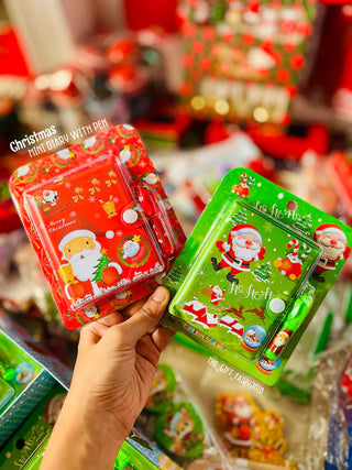 Christmas Theme Small Pocket Notebook with Pen