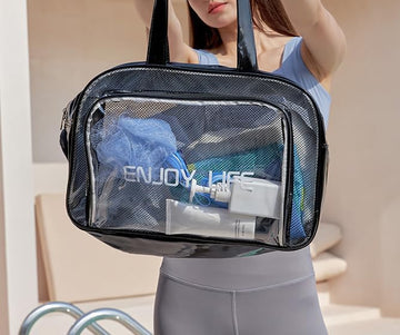 Clear and Stylish Travel Bag with Shoe Pocket