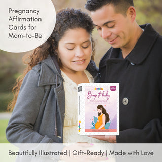 Bump to Baby “ Positive Journey Cards for Mom-to-Be | 21 Pregnancy Affirmation & Mindfulness Cards | 16 Uplifting Affirmations + 5 Calming Coloring Cards