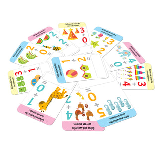 Flash Cards Addition and Subtraction - 30 Double Sided Wipe Clean Flash Cards for Kids (With Free Pen)