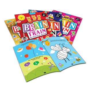 Brain Train Activity Book for Kids Age 4+ – With Colouring Pages, Mazes, Puzzles and Word searches Activities